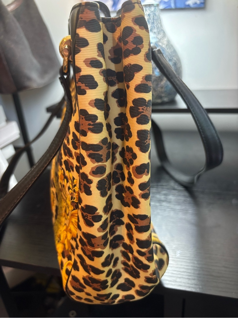 Vintage Gianni Versace 1990s Archival Baroque Leopard Print Coated Canvas Bag - Picture 3 of 16